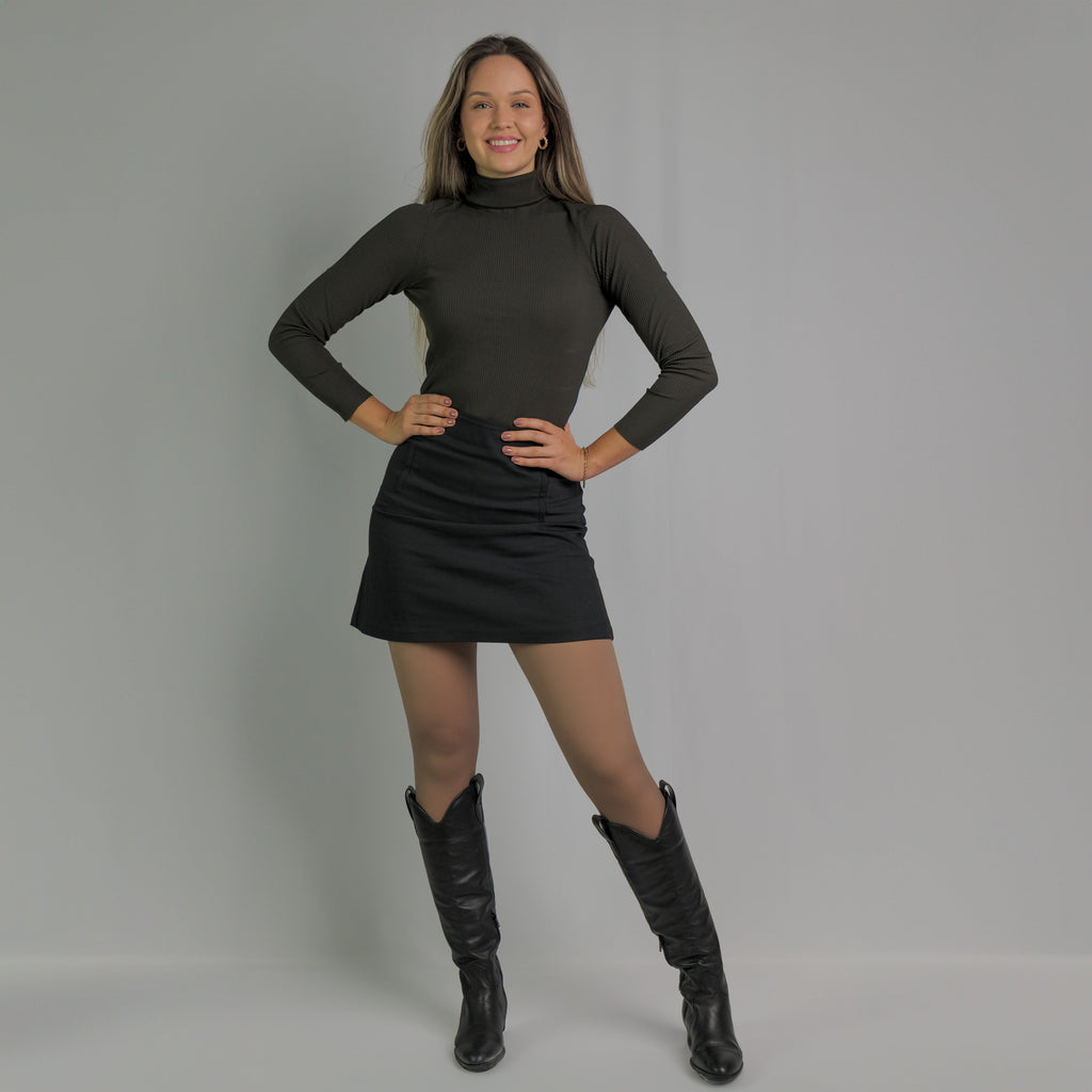 LEGGS - COLLANT POLAIRE TRANSPARENT CAFÉ