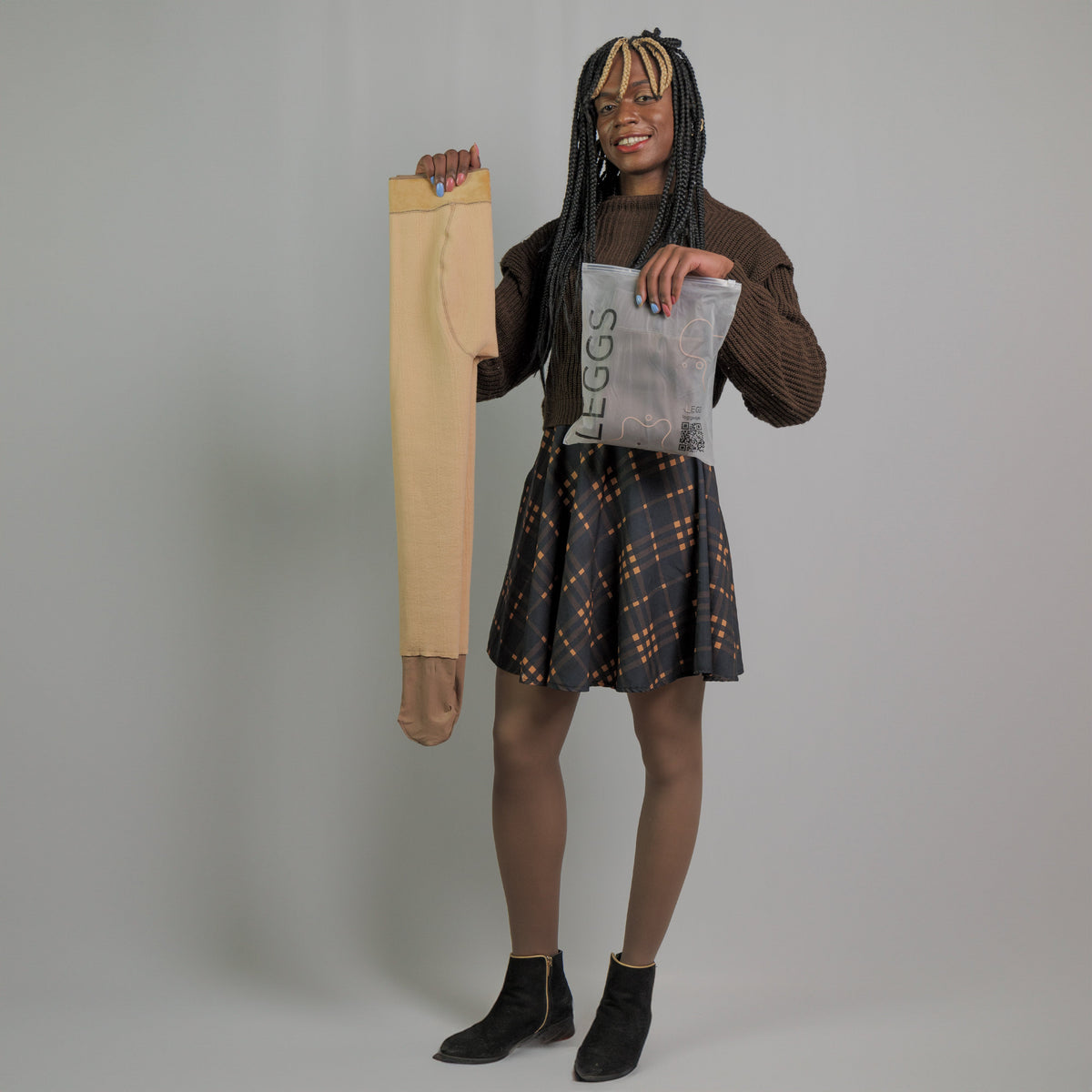 LEGGS - COLLANT POLAIRE TRANSPARENT CAFÉ